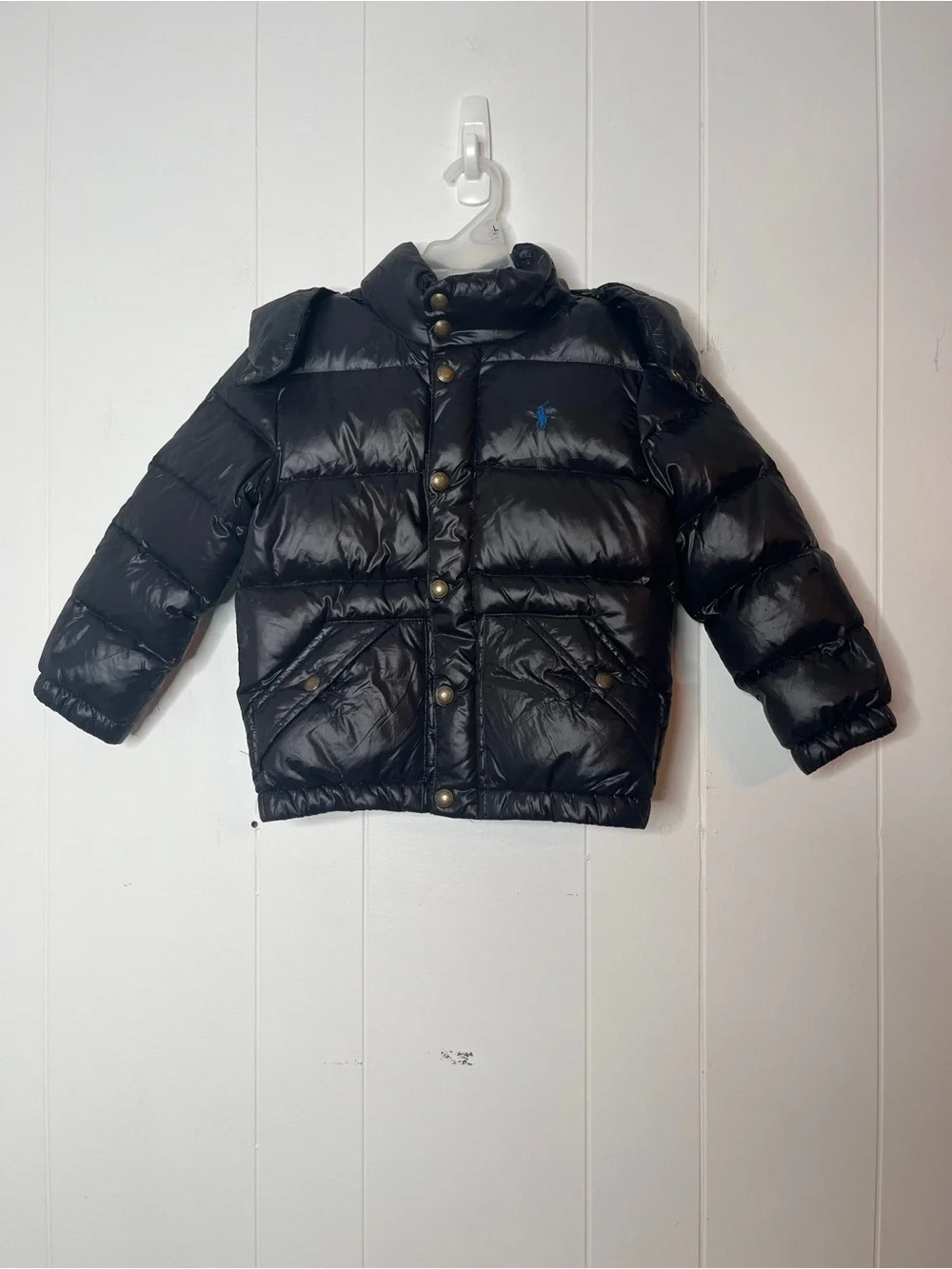 Polo Ralph Lauren Kids Black Down Puffer Jacket with Hood Boys 5 Winter